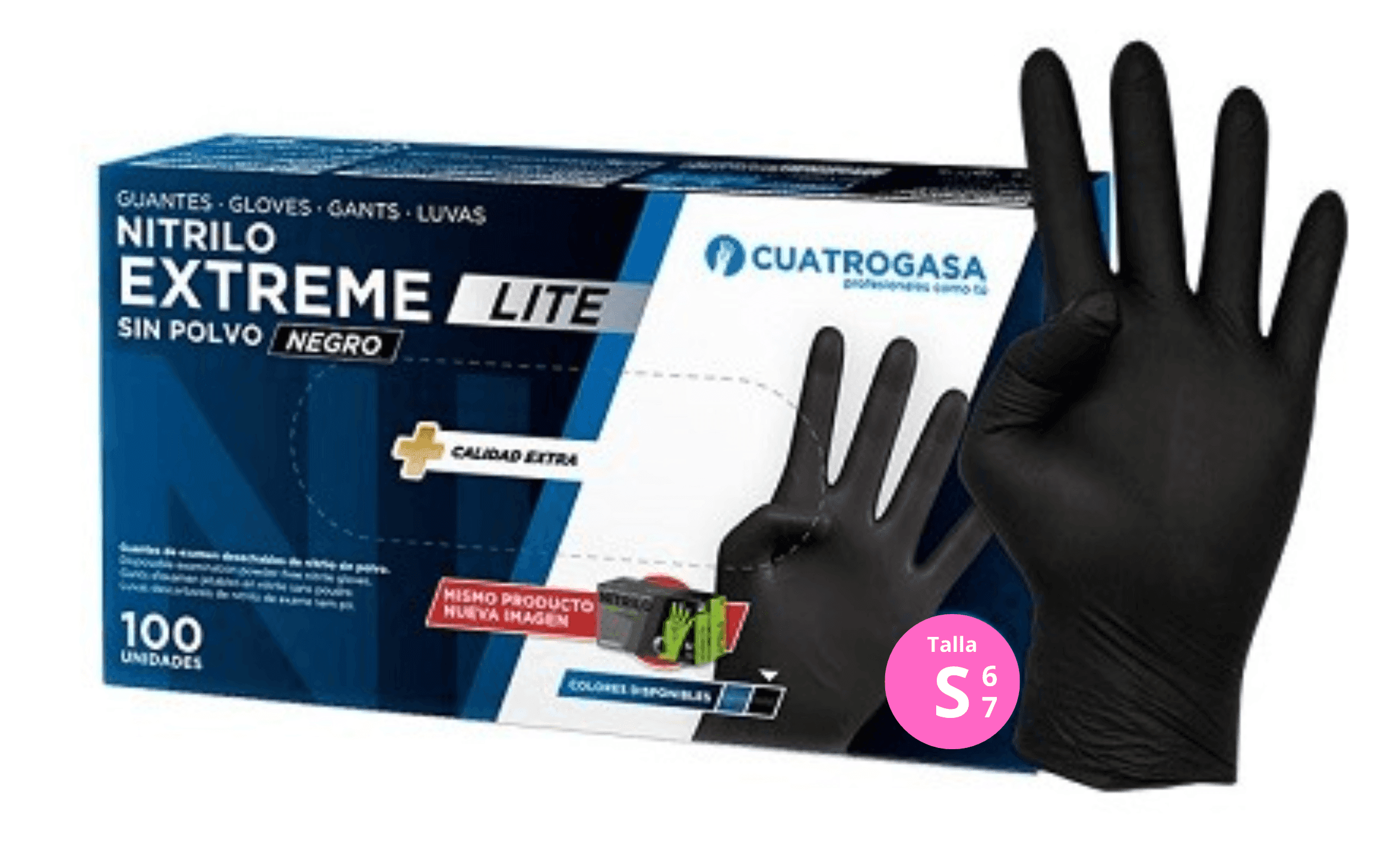 Guantes Nitrilo: 100 unidades Talla S