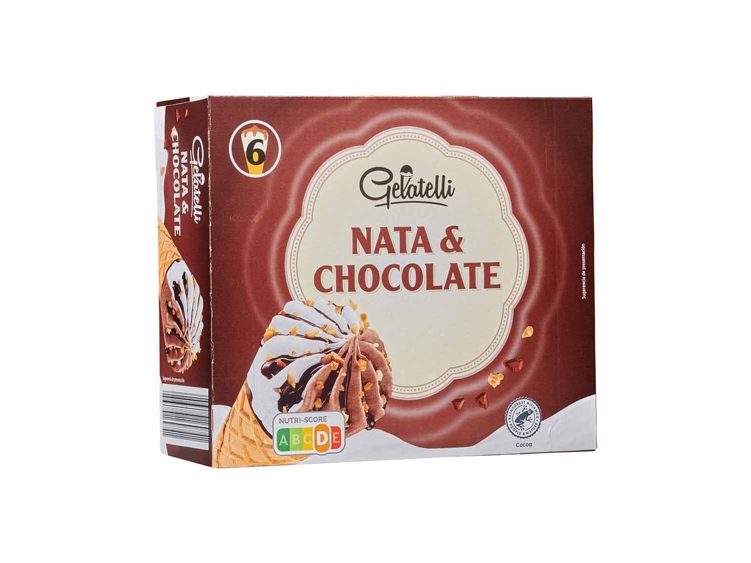 Conos: Nata Chocolate 6 Unidades